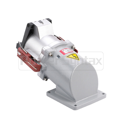 PowerSyntax High Current Socket Part 4P 200A IP67 400V Heavy Duty Wall Mounted Angled