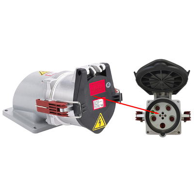 PowerSyntax High Current Socket Part 4P 200A IP67 400V Heavy Duty Wall Mounted Angled