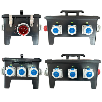 Syntax MP36 Portable Distribution Box 32A With RCD Safety Switch 30mA Equipped With 9 nos 16A Sockets