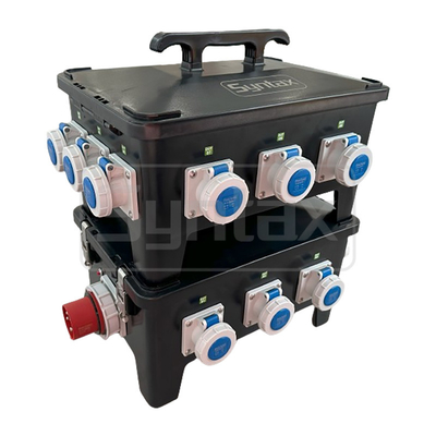 Syntax MP36 Portable Distribution Box 32A With RCD Safety Switch 30mA Equipped With 9 nos 16A Sockets