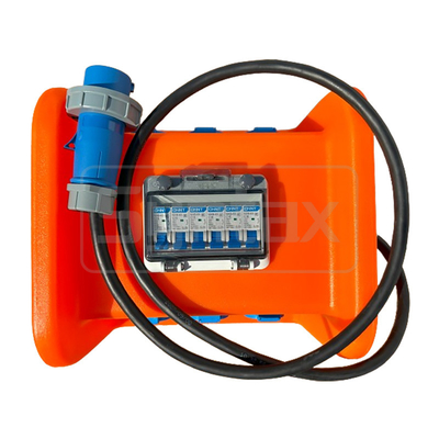 Syntax MS8 Single Phase 16A HDPE Portable Distribution Box IP67 With Extension Cable 1 Meter With Handle 490x290x255mm