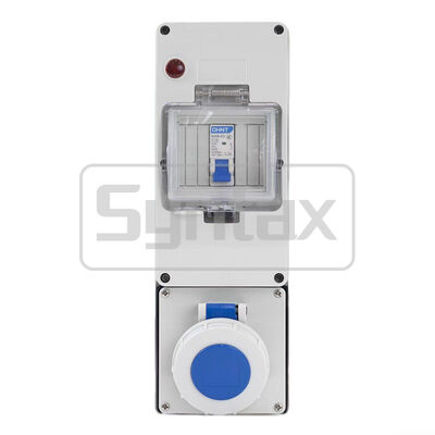 Syntax UBM316 Single Phase 16A/3P 220v Industrial Socket Outlet Box IP66 Waterproof Supply Box 101*294*135mm