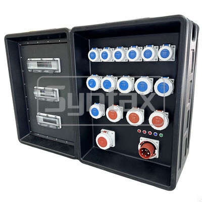 Syntax MD4 Three Phase 63AMP IP67 Waterproof HDPE Portable Power Distribution Board For FIFA Sporting Events In Qatar 630x430x900mm
