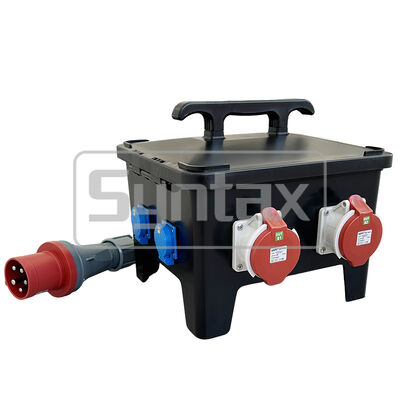Syntax MP24 IP67 Waterproof Portable Power Distribution Unit 63A/5P with 1.2m Rubber Cable Protected by Schneider RCCB