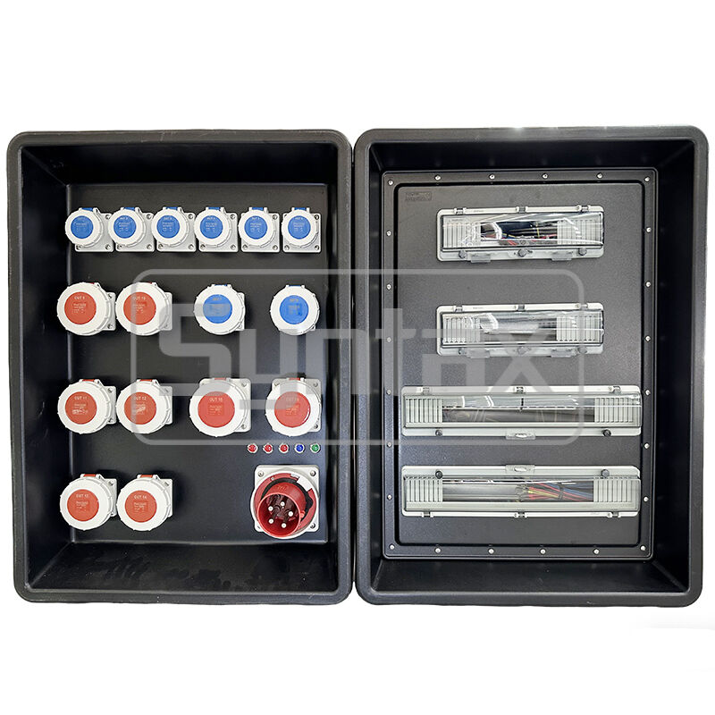 Syntax MD4 Three Phase 125AMP IP67 Waterproof HDPE Portable Power Distribution Panel Board For FIFA Sporting Events In Qatar 630x430x900mm