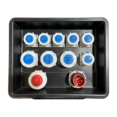 حروف التعبير MD2 ثلاثي المرحلة 32A HDPE صندوق توزيع محمول IP67 مع RCBO لقطر سباحة 530x380x460mm