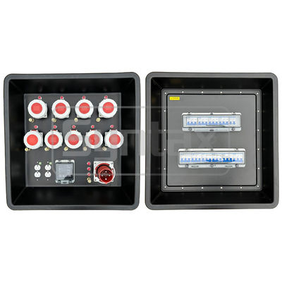 MD3 4P 63A لوحات توزيع محمولة ثلاثية المراحل HDPE IP67 مع مفاتيح لقوة الحدث 630x430x680mm