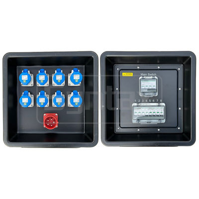 MD1 ثلاثي المراحل 32AMP HDPE لوح توزيع محمول IP67 لمواجهة الطاقة الكهربائية 430x380x460mm