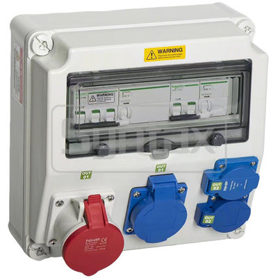 صندوق توزيع مثبت على الحائط Syntax CX2، 32 أمبير، ثلاثي الأطوار، أربعة أسلاك، مع قواطع RCBO من شنايدر، 280*280*155 مم