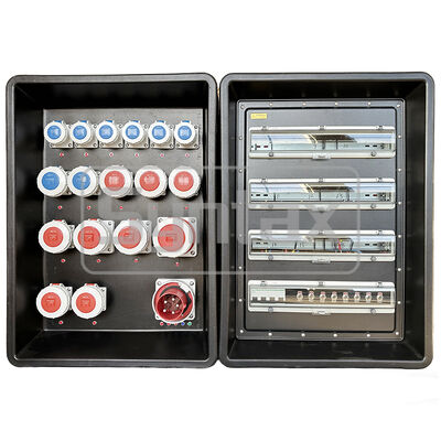 MD4 ثلاثي المراحل IP67 مضاد للماء 125A / 5P HDPE لوحة توزيع الطاقة المحمولة للأحداث الرياضية FIFA في قطر 630x430x900mm